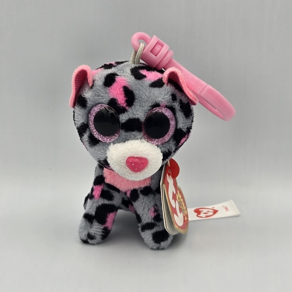 TY Beanie Boos 3" TASHA Leopard Key Chain Clip Plush